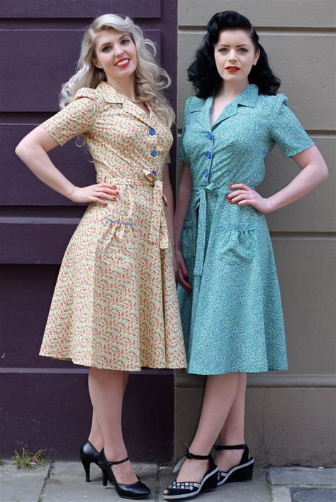 vintage summer dresses casual 1940s.